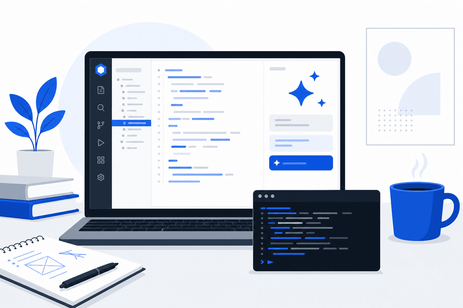 Иллюстрация: работа в редакторе Cursor с AI